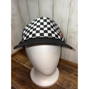 Vans Hat Cap SnapBack OSFM Otto Black Checkered Mesh Trucker Hat Mini Rope